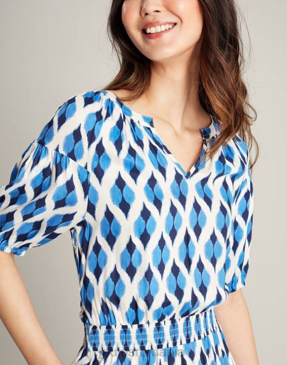 Joules femeilor rochie rochelle 48DH48 îmbrăcăminte ikat albastru | Joules bags