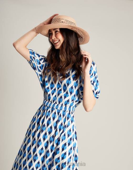 Joules femeilor rochie rochelle 48DH48 îmbrăcăminte ikat albastru | Joules bags