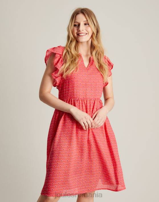 Joules femeilor rochie scurtă cu volane credință 48DH18 îmbrăcăminte ditsy roz | Joules bags