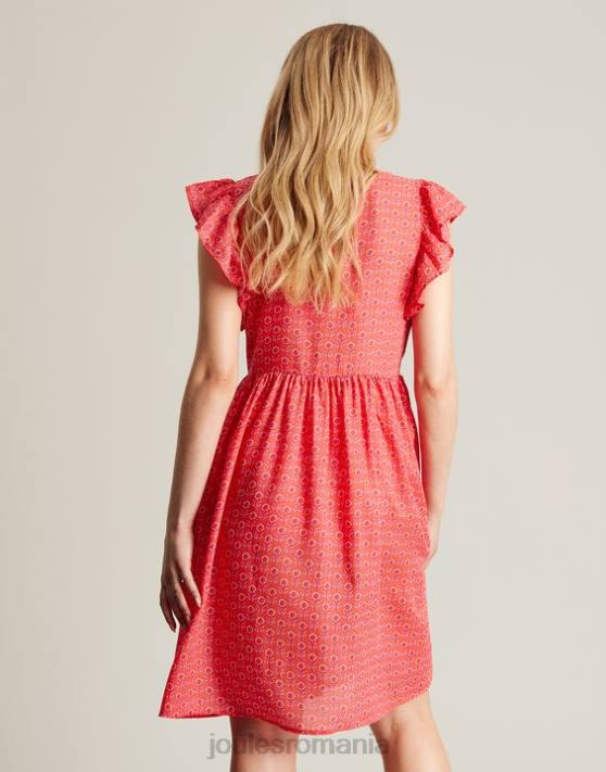 Joules femeilor rochie scurtă cu volane credință 48DH18 îmbrăcăminte ditsy roz | Joules bags