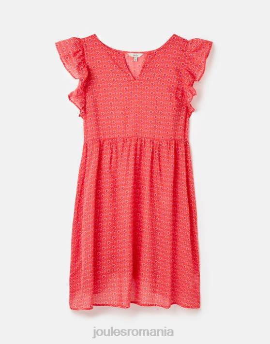 Joules femeilor rochie scurtă cu volane credință 48DH18 îmbrăcăminte ditsy roz | Joules bags