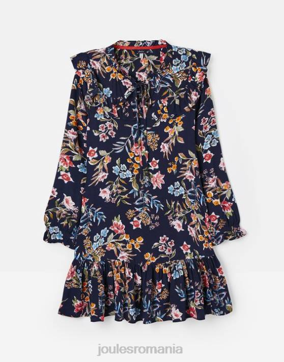 Joules femeilor tunică cu etaje cu volan cu gaura cheii rubin 48DH101 îmbrăcăminte vârf bleumarin floral | Joules cizme
