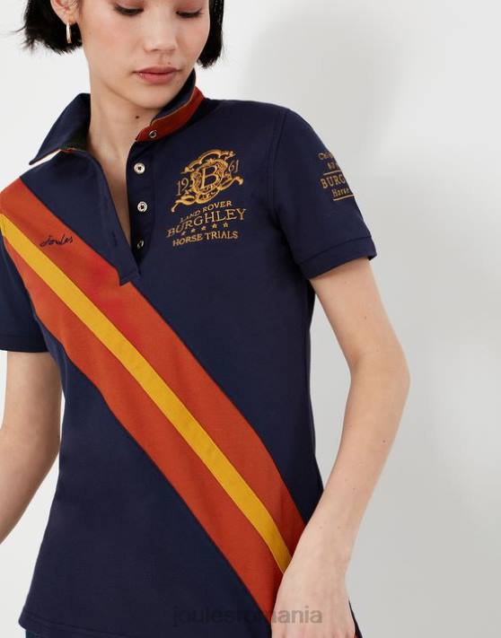 Joules femeilor tricou polo burghley 2022 48DH135 îmbrăcăminte marina franceză | Joules bags