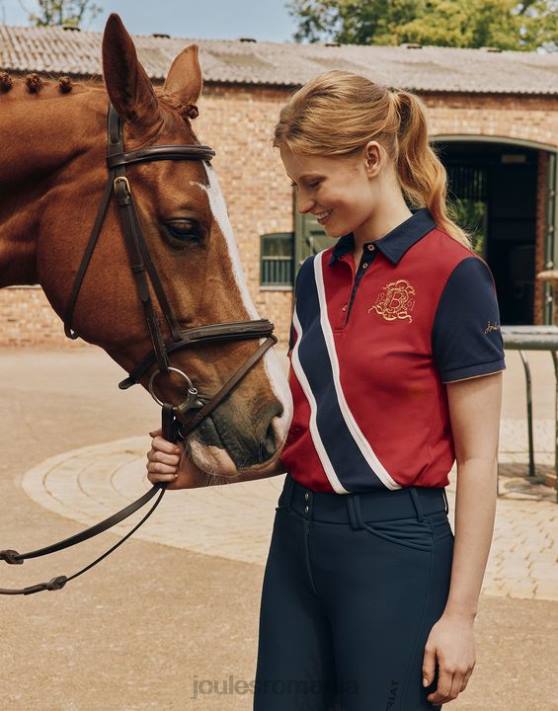 Joules femeilor tricou polo burghley 48DH120 îmbrăcăminte roșu închis | Joules bags