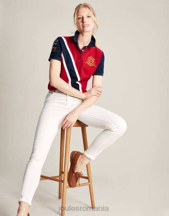 Joules femeilor tricou polo burghley 48DH120 îmbrăcăminte roșu închis | Joules bags