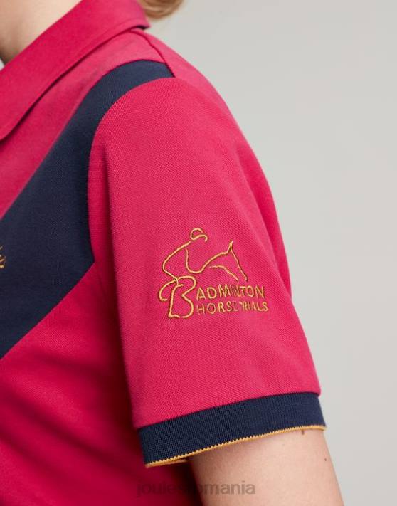 Joules femeilor tricou polo împodobit badminton 48DH107 îmbrăcăminte zmeura adanca | Joules cizme