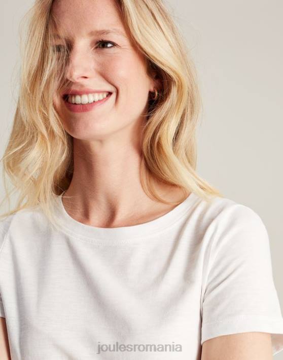 Joules femeilor tricou carley solid clasic crew 48DH103 îmbrăcăminte alb strălucitor | Joules Romania