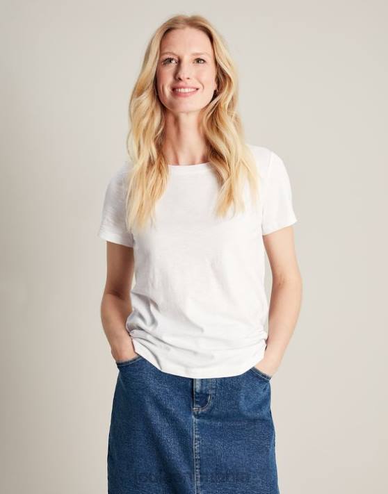 Joules femeilor tricou carley solid clasic crew 48DH103 îmbrăcăminte alb strălucitor | Joules Romania