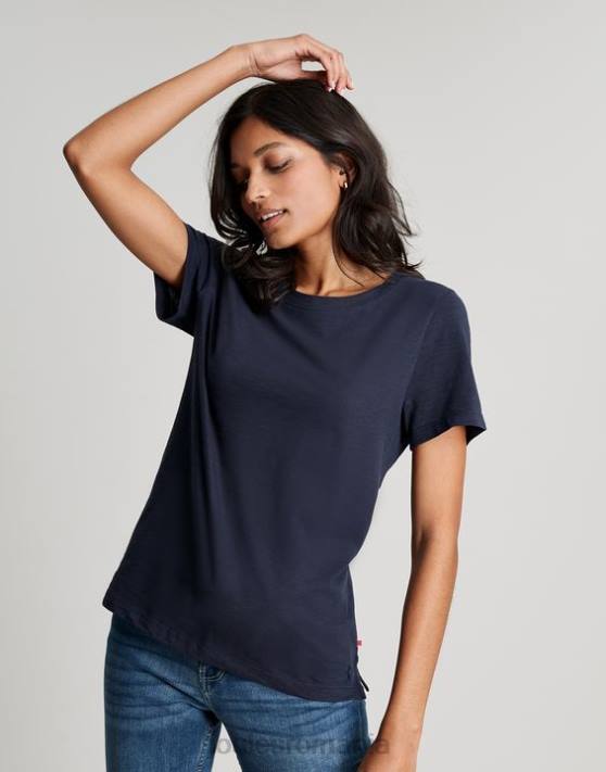 Joules femeilor tricou carley solid clasic crew 48DH76 îmbrăcăminte marina franceză | Joules Romania