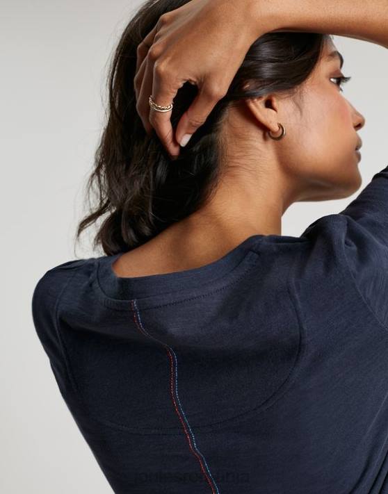 Joules femeilor tricou carley solid clasic crew 48DH76 îmbrăcăminte marina franceză | Joules Romania