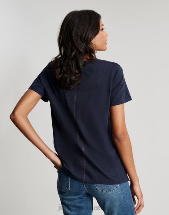 Joules femeilor tricou carley solid clasic crew 48DH76 îmbrăcăminte marina franceză | Joules Romania