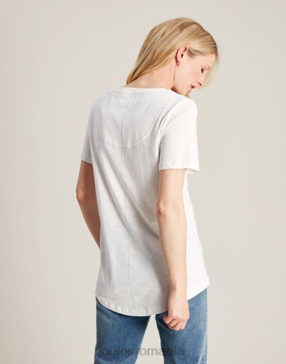 Joules femeilor tricou celina solid cu decolteu în V 48DH60 îmbrăcăminte alb strălucitor | Joules bags