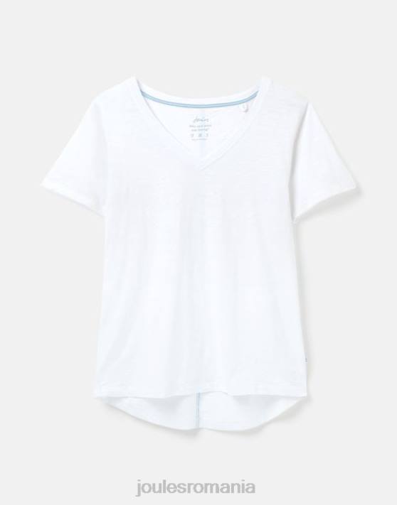 Joules femeilor tricou celina solid cu decolteu în V 48DH60 îmbrăcăminte alb strălucitor | Joules bags