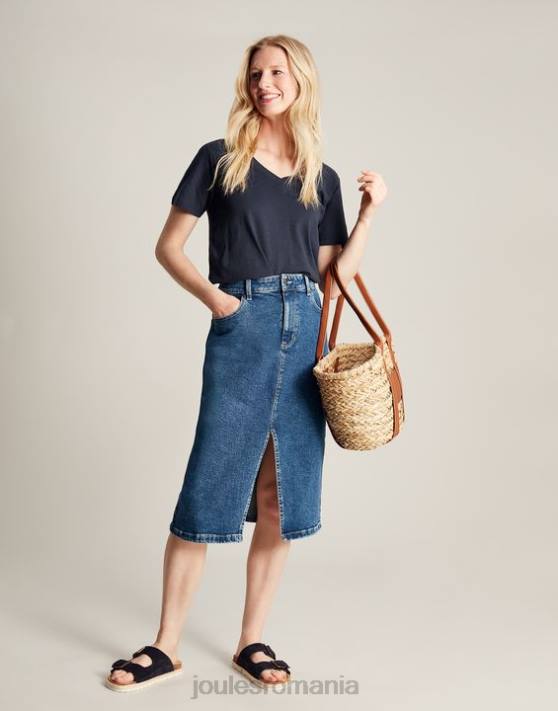 Joules femeilor tricou celina solid cu decolteu în V 48DH77 îmbrăcăminte marina franceză | Joules cizme
