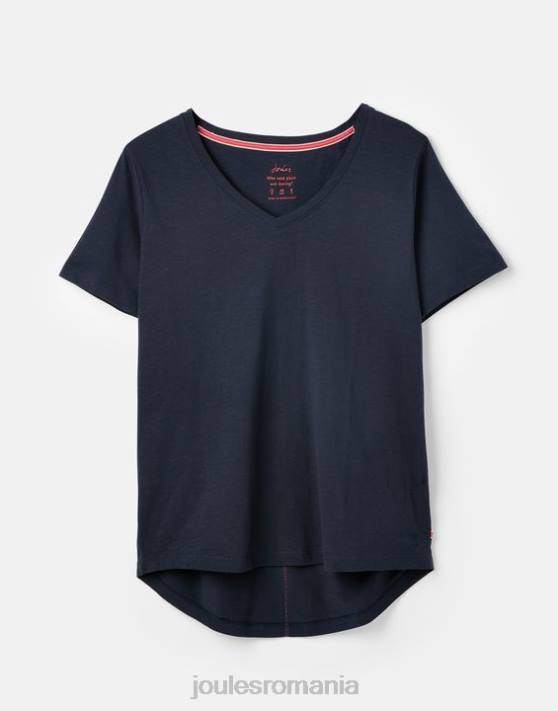 Joules femeilor tricou celina solid cu decolteu în V 48DH77 îmbrăcăminte marina franceză | Joules cizme