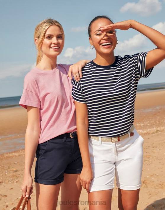 Joules femeilor tricou cu mânecă scurtă în dungi macey 48DH54 îmbrăcăminte dungă bleumarin | Joules bags