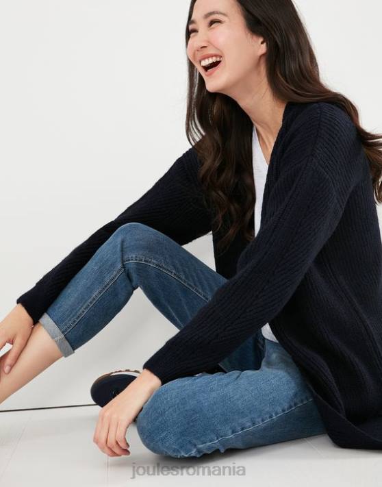Joules femeilor caroline cardigan cu paragate 48DH139 îmbrăcăminte bijuterie albastră | Joules Romania