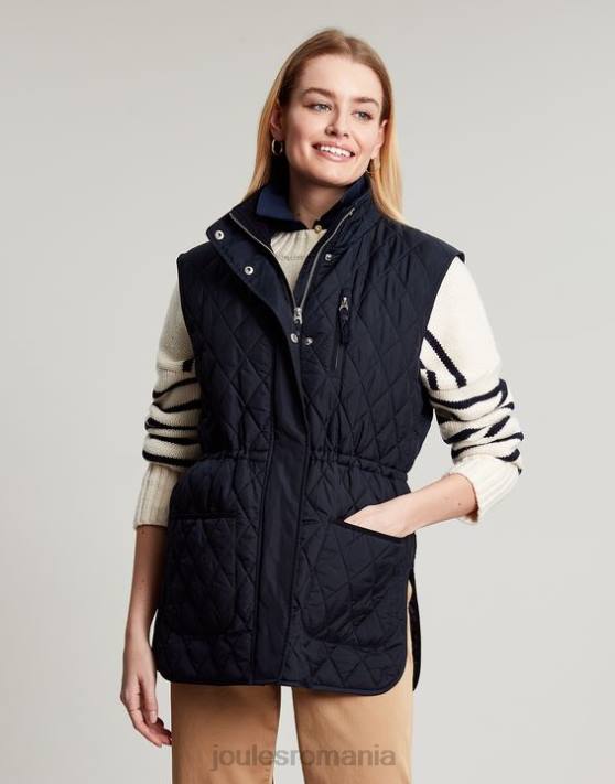 Joules femeilor vesta de pilota cu diamante kempton 48DH39 îmbrăcăminte marina marina | Joules bags