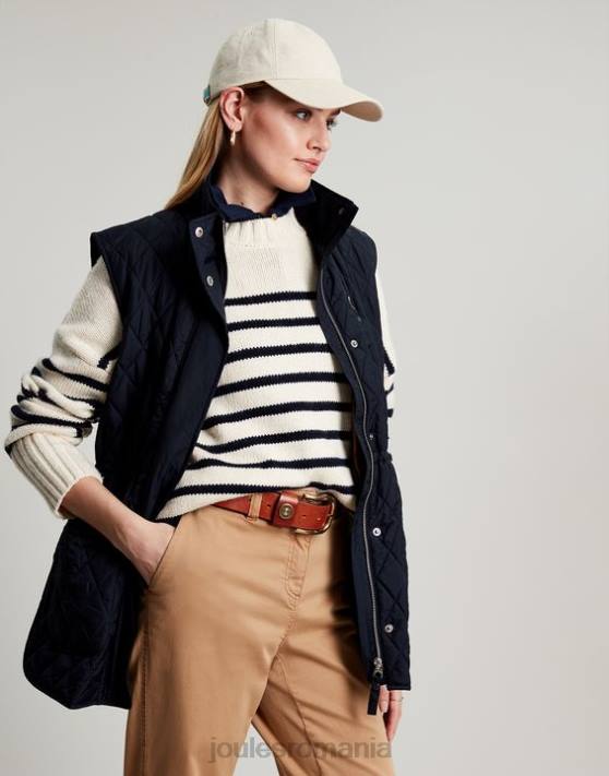 Joules femeilor vesta de pilota cu diamante kempton 48DH39 îmbrăcăminte marina marina | Joules bags