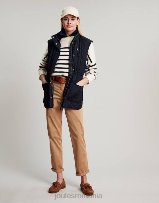 Joules femeilor vesta de pilota cu diamante kempton 48DH39 îmbrăcăminte marina marina | Joules bags