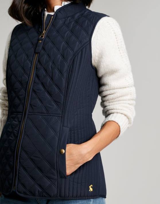 Joules femeilor vesta matlasata minx diamant 48DH35 îmbrăcăminte marina marina | Joules cizme