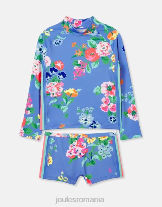 Joules fetelor vestă cutanată pe plajă și set de portbagaj 48DH291 îmbrăcăminte albastru floral | Joules bags