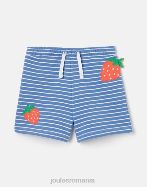Joules fetelor pantaloni scurți transpirați hamden noutate 2-8 ani 48DH298 îmbrăcăminte dungă albastră căpșuni | Joules Romania
