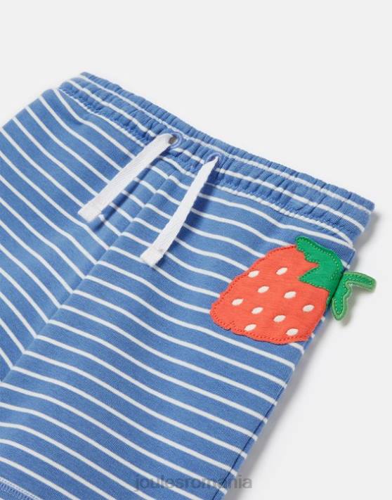 Joules fetelor pantaloni scurți transpirați hamden noutate 2-8 ani 48DH298 îmbrăcăminte dungă albastră căpșuni | Joules Romania