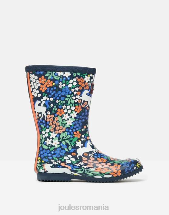 Joules fetelor cizme de ploaie imprimate flexibile 48DH331 încălţăminte cai marinei | Joules Romania