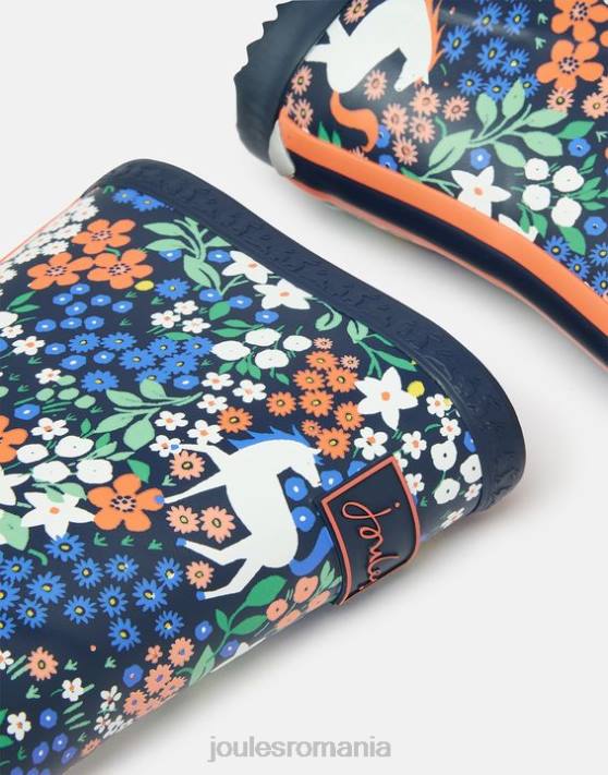 Joules fetelor cizme de ploaie imprimate flexibile 48DH331 încălţăminte cai marinei | Joules Romania