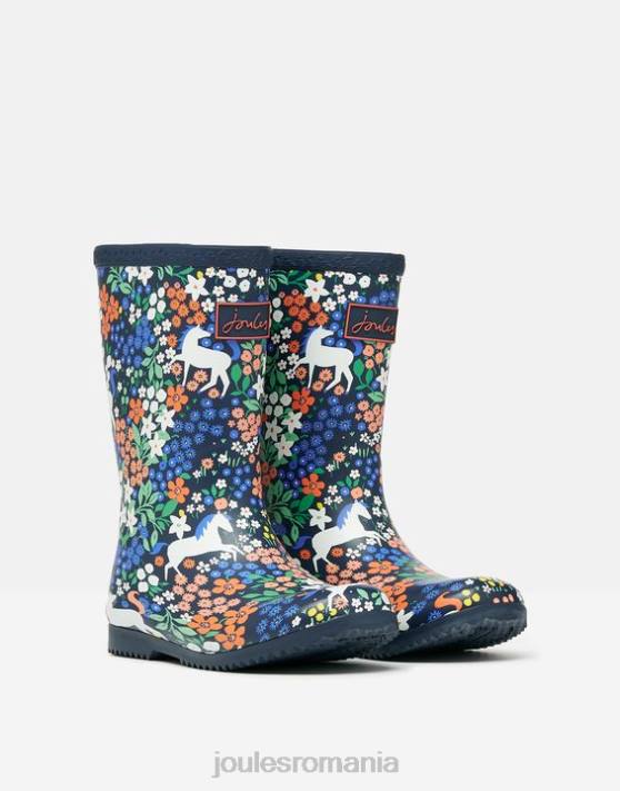 Joules fetelor cizme de ploaie imprimate flexibile 48DH331 încălţăminte cai marinei | Joules Romania