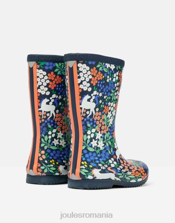 Joules fetelor cizme de ploaie imprimate flexibile 48DH331 încălţăminte cai marinei | Joules Romania