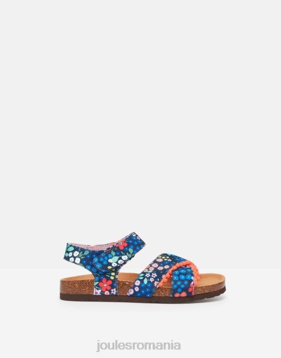 Joules fetelor sandale tessie cu curea multiplă cu velcro 48DH332 încălţăminte bijuterie albastră ditsy | Joules cizme