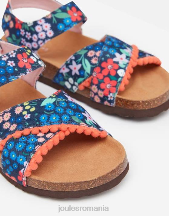 Joules fetelor sandale tessie cu curea multiplă cu velcro 48DH332 încălţăminte bijuterie albastră ditsy | Joules cizme