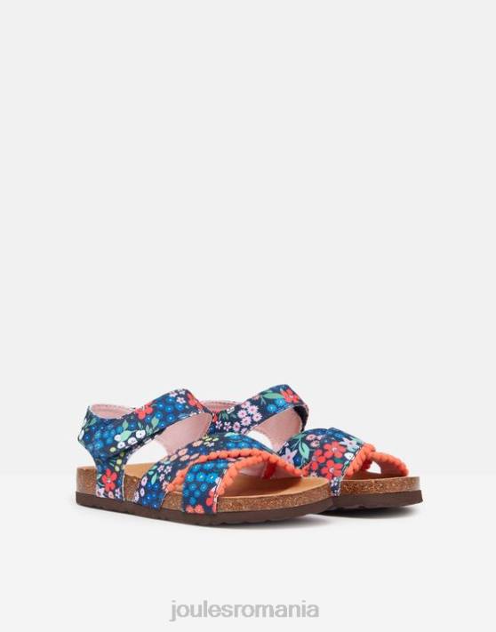 Joules fetelor sandale tessie cu curea multiplă cu velcro 48DH332 încălţăminte bijuterie albastră ditsy | Joules cizme