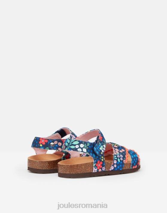 Joules fetelor sandale tessie cu curea multiplă cu velcro 48DH332 încălţăminte bijuterie albastră ditsy | Joules cizme