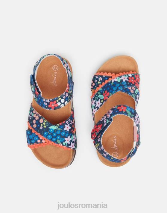 Joules fetelor sandale tessie cu curea multiplă cu velcro 48DH332 încălţăminte bijuterie albastră ditsy | Joules cizme