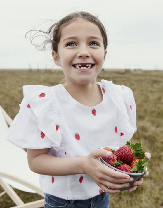Joules fetelor blat lauren țesut cu volan 48DH318 îmbrăcăminte pată de căpșuni | Joules bags
