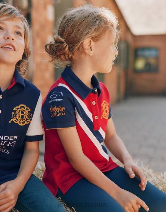 Joules fetelor tricou polo burghley 2-12 ani 48DH329 îmbrăcăminte roșu închis | Joules cizme