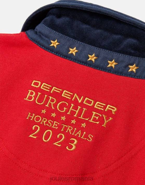 Joules fetelor tricou polo burghley 2-12 ani 48DH329 îmbrăcăminte roșu închis | Joules cizme