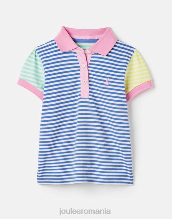 Joules fetelor tricou polo cu dungi morgan 2-12 ani 48DH255 îmbrăcăminte dungă multiplă albastră | Joules bags