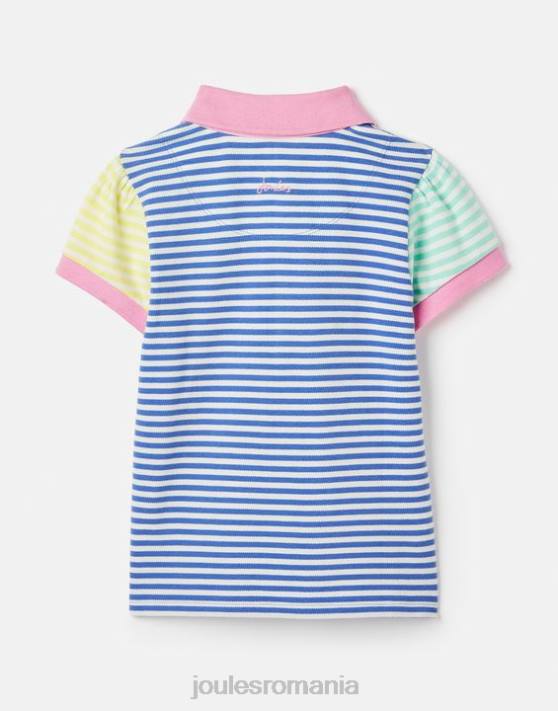 Joules fetelor tricou polo cu dungi morgan 2-12 ani 48DH255 îmbrăcăminte dungă multiplă albastră | Joules bags