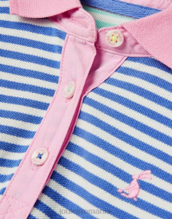 Joules fetelor tricou polo cu dungi morgan 2-12 ani 48DH255 îmbrăcăminte dungă multiplă albastră | Joules bags