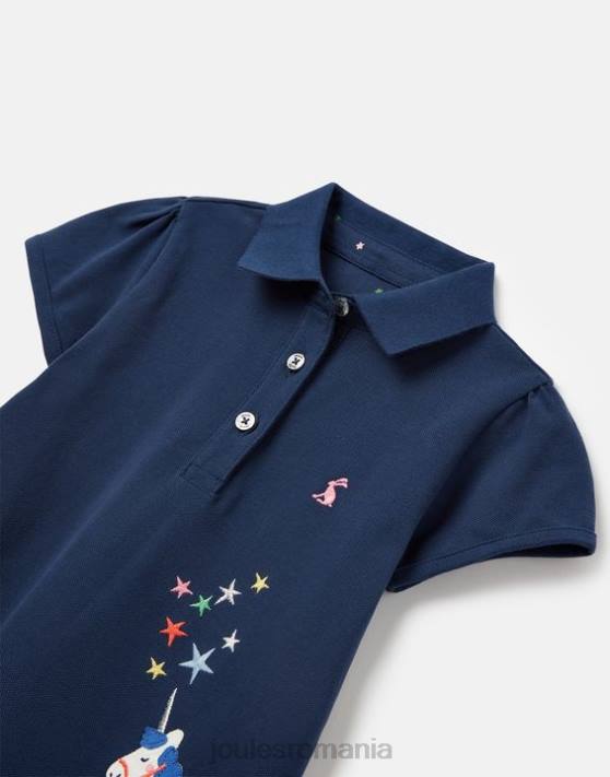 Joules fetelor tricou polo moxie 2-12 ani 48DH315 îmbrăcăminte unicorn bleumarin | Joules bags