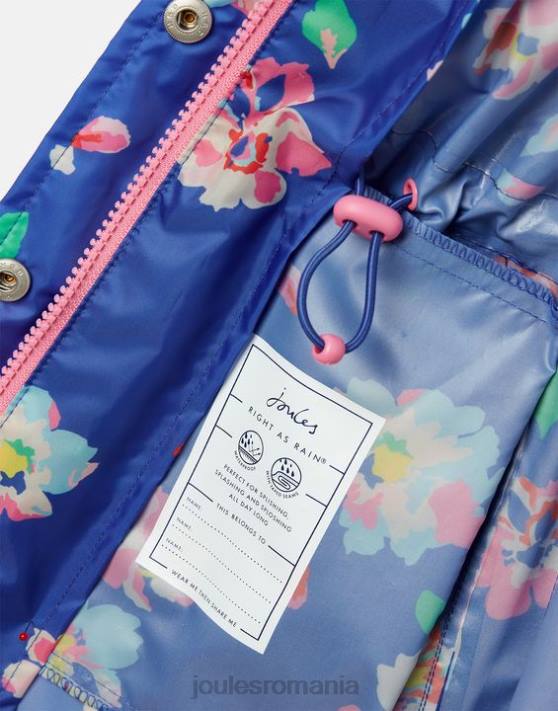 Joules fetelor geaca golightly 2-12 ani 48DH305 îmbrăcăminte albastru floral | Joules cizme