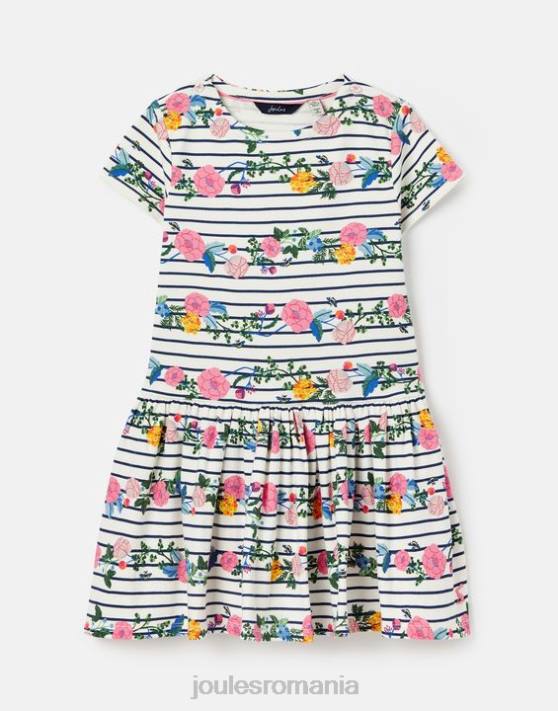 Joules fetelor rochie bretonă din jerseu port 2-12 ani 48DH308 îmbrăcăminte dungă florală de port | Joules cizme