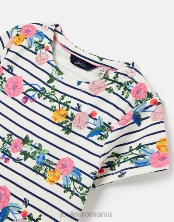 Joules fetelor rochie bretonă din jerseu port 2-12 ani 48DH308 îmbrăcăminte dungă florală de port | Joules cizme
