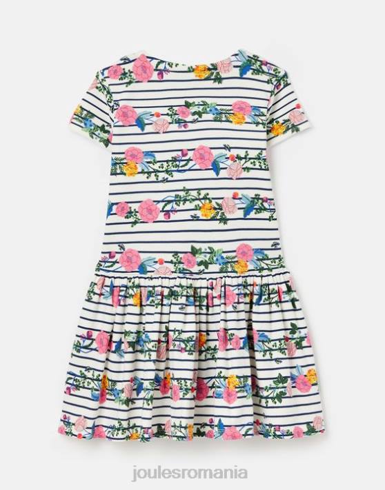 Joules fetelor rochie bretonă din jerseu port 2-12 ani 48DH308 îmbrăcăminte dungă florală de port | Joules cizme