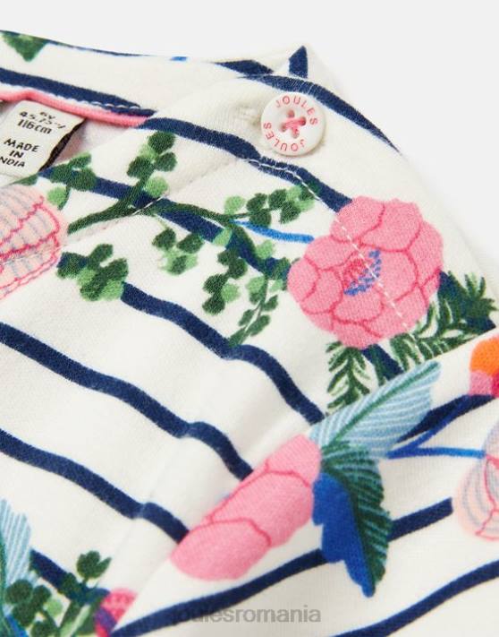 Joules fetelor rochie bretonă din jerseu port 2-12 ani 48DH308 îmbrăcăminte dungă florală de port | Joules cizme