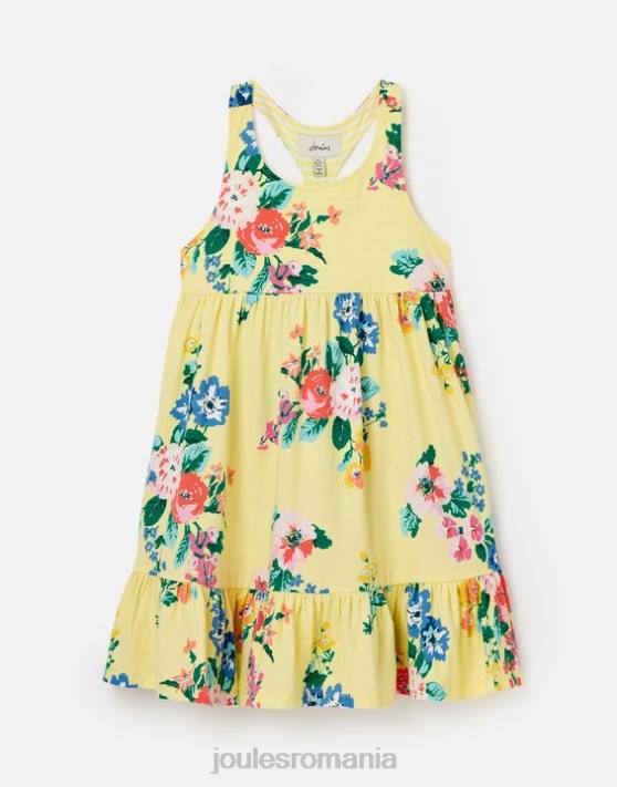 Joules fetelor rochie din jerse cu etaje juno 2-12 ani 48DH285 îmbrăcăminte galben pastel | Joules bags
